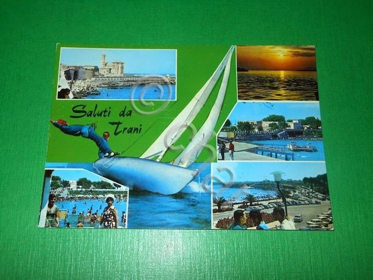 Cartolina Saluti da Trani - Vedute diverse 1967