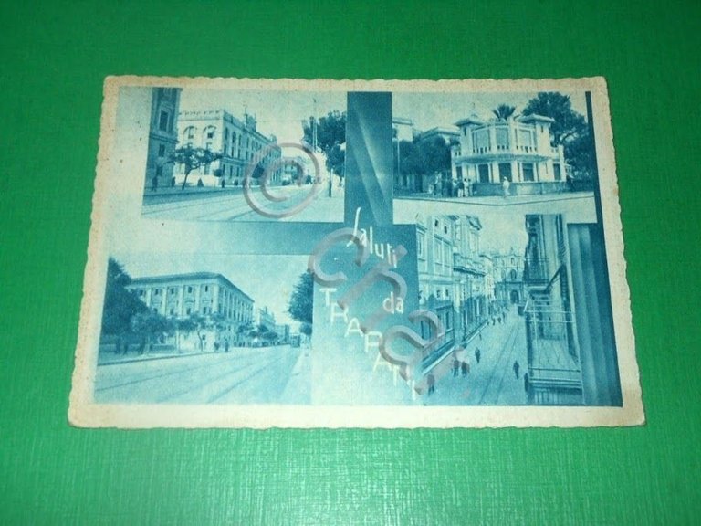 Cartolina Saluti da Trapani - Vedute diverse 1949.
