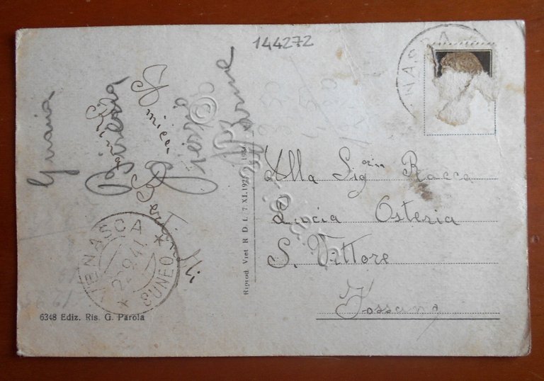 Cartolina Saluti da Venasca - Piazza Vittorio Emanuele II - …