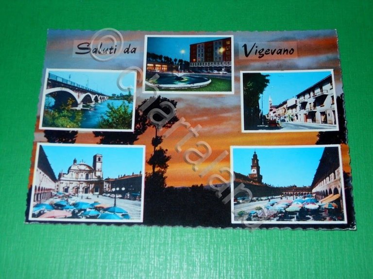 Cartolina Saluti da Vigevano - Vedute diverse 1965