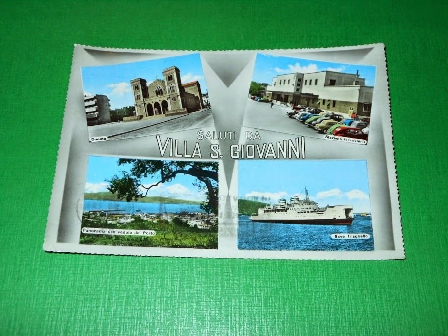 Cartolina Saluti da Villa San Giovanni - Vedute diverse 1962.
