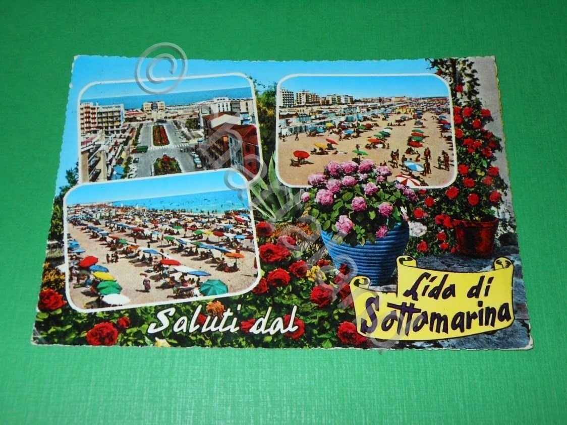 Cartolina Saluti dal Lido di Sottomarina - Vedute diverse 1965 …