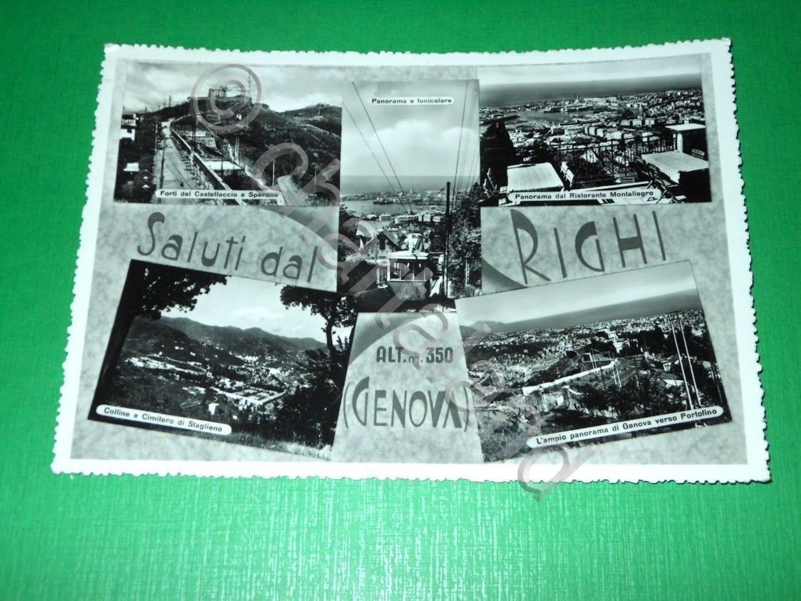 Cartolina Saluti dal Righi ( Genova ) - Vedute diverse …