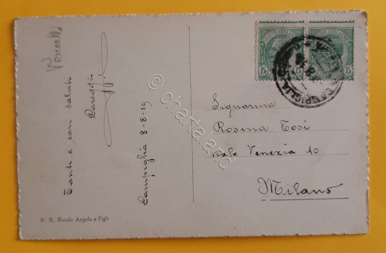 Cartolina Saluti dalla Valle del Cervo - 1919