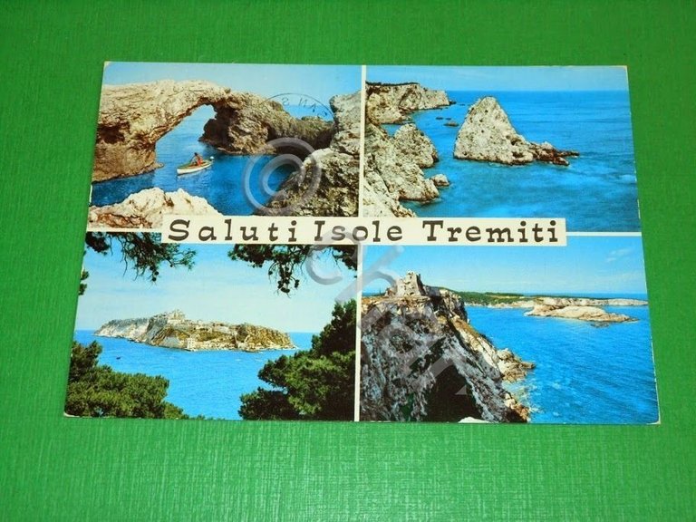 Cartolina Saluti dalle Isole Tremiti - Vedute diverse 1973.