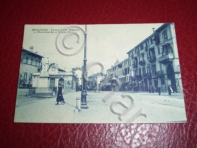 Cartolina Saluzzo - Corso Carlo Alberto 1931.