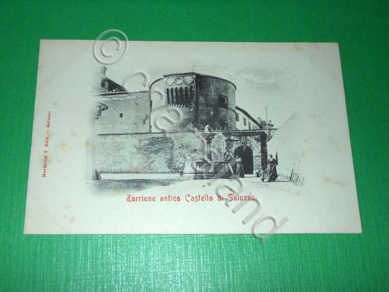 Cartolina Saluzzo ( Cuneo ) - Torrione antico Castello 1900 …