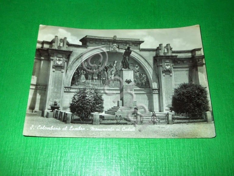 Cartolina San Colombano al Lambro - Monumento ai Caduti 1955
