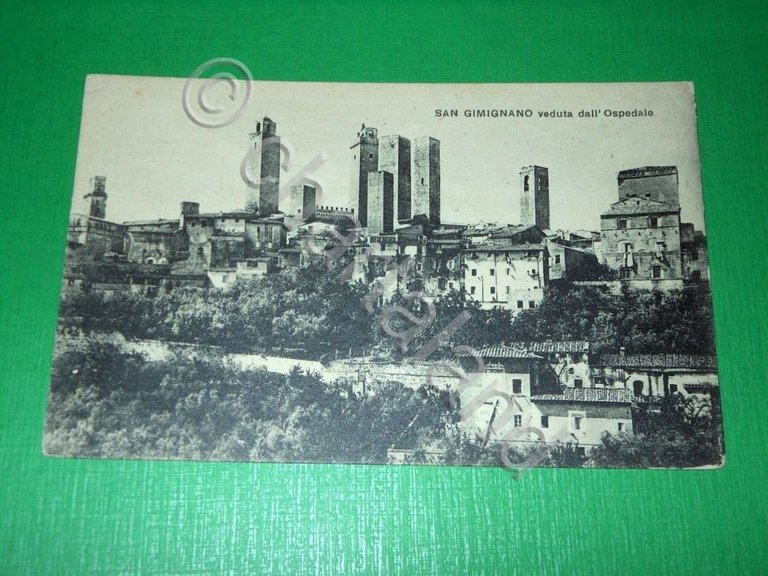 Cartolina San Gimignano veduta dall' Ospedale 1920 ca.