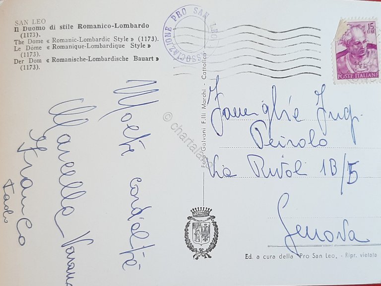 Cartolina San Leo - Il Duomo di stile Romanico Lombardo …