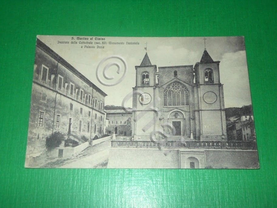 Cartolina San Martino al Cimino - Facciata della Cattedrale 1916.