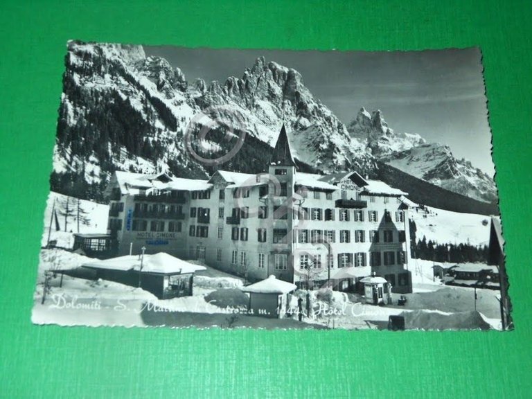 Cartolina San Martino di Castrozza - Hotel Cimone 1952