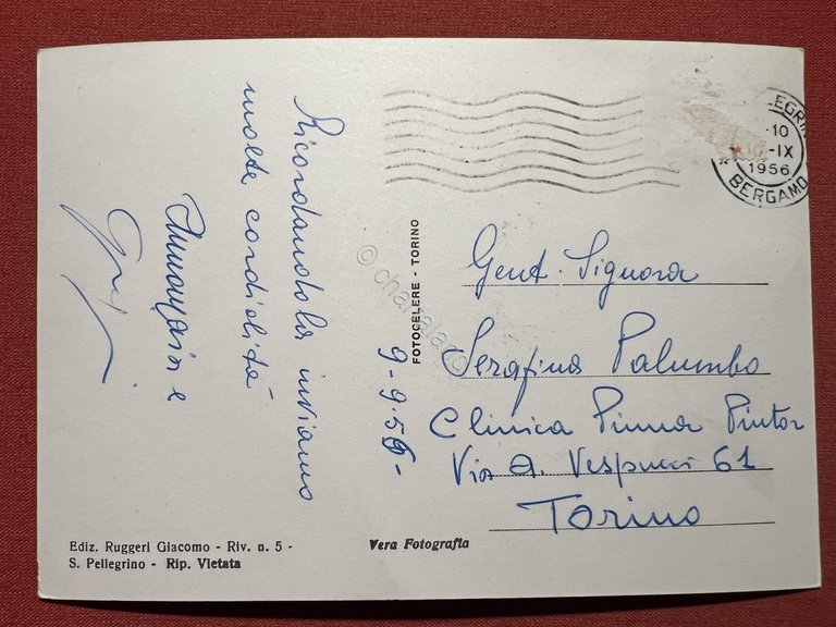 Cartolina San Pellegrino Terme ( Bergamo ) - Villa Serena …