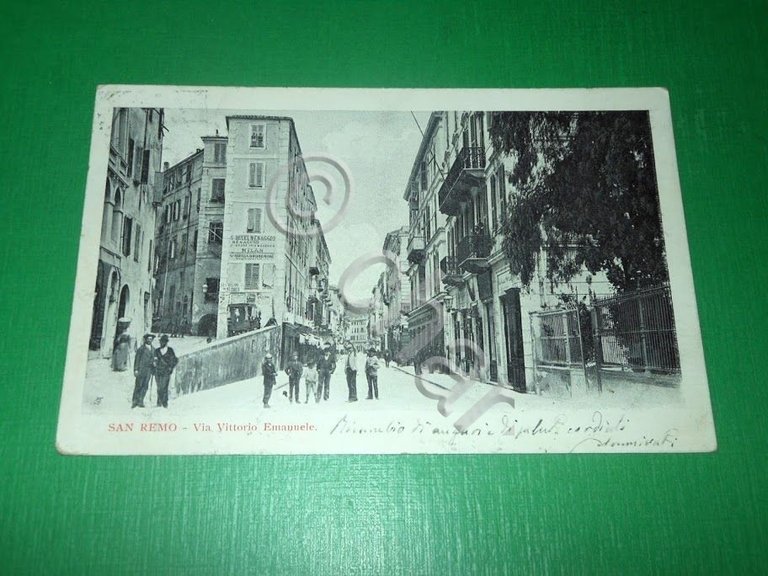 Cartolina San Remo - Via Vittorio Emanuele 1900 ca