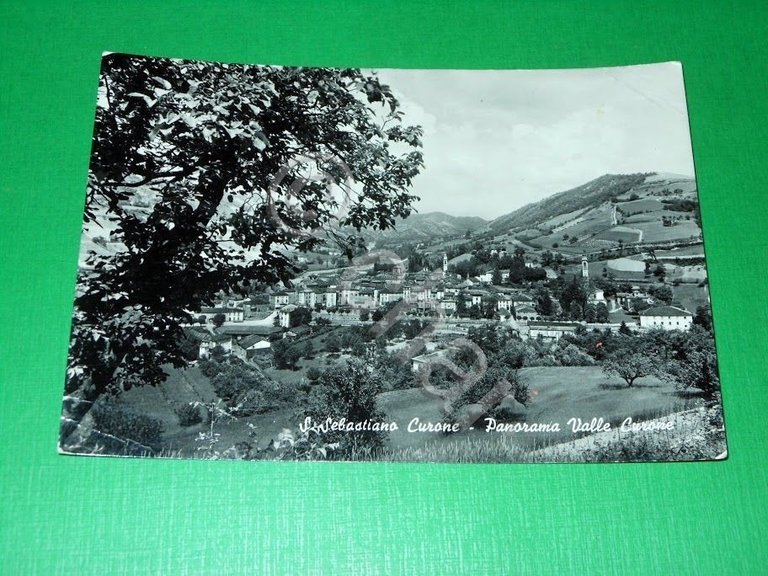 Cartolina San Sebastiano Curone - Panorama Valle Curone 1955.