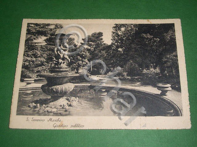 Cartolina San Severino Marche - Giardino Pubblico 1941.