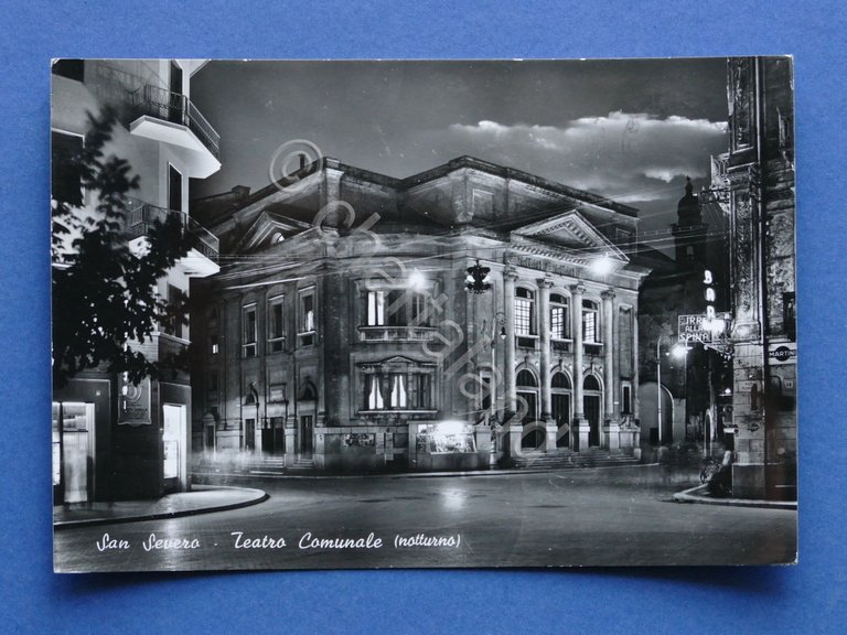 Cartolina San Severo - Teatro Comunale - Notturno - 1965