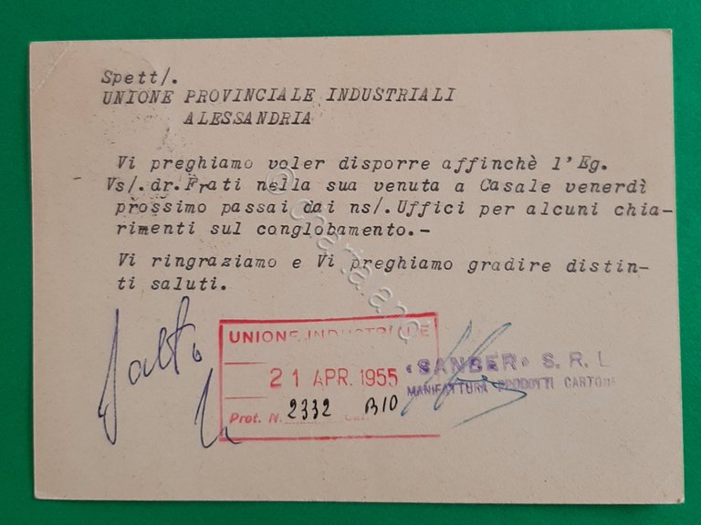 Cartolina Sander - Manifattura Prodotti Cartone - Sandro Berruti - …