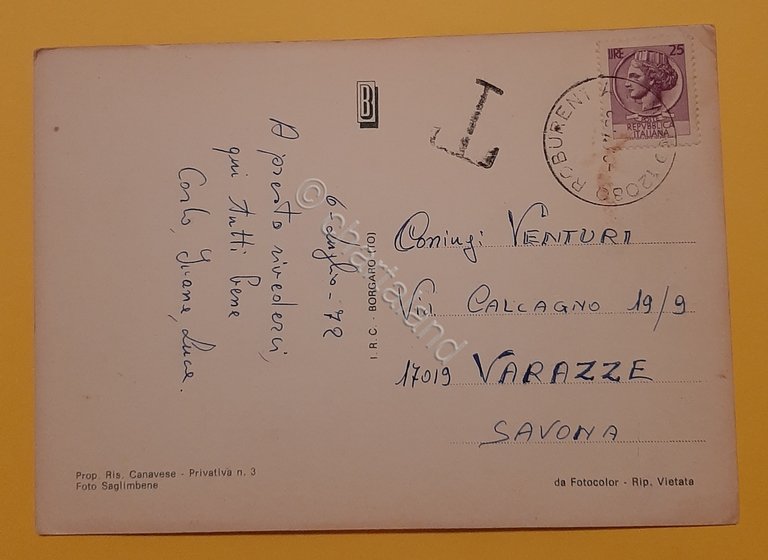 Cartolina Sangiacomo di Roburent - 1972