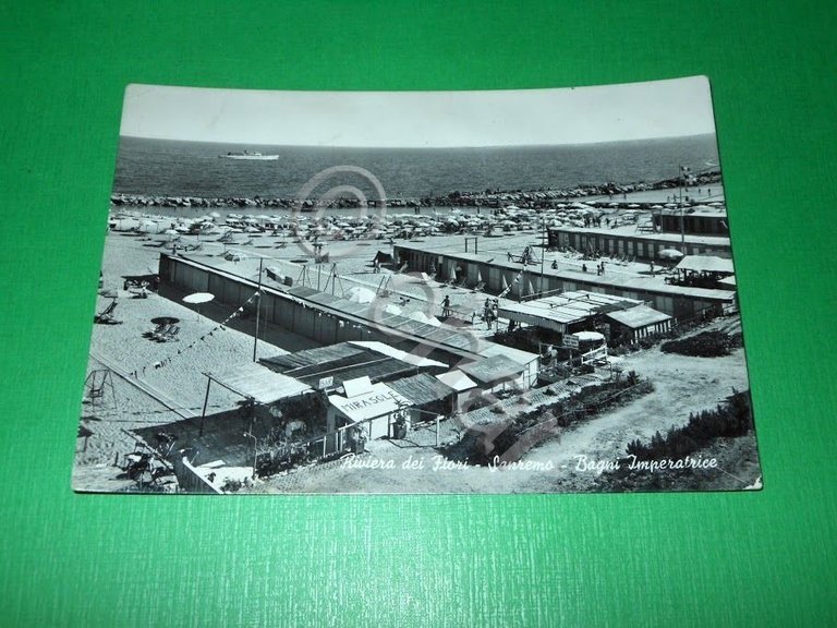 Cartolina Sanremo - Bagni Imperatrice 1954.