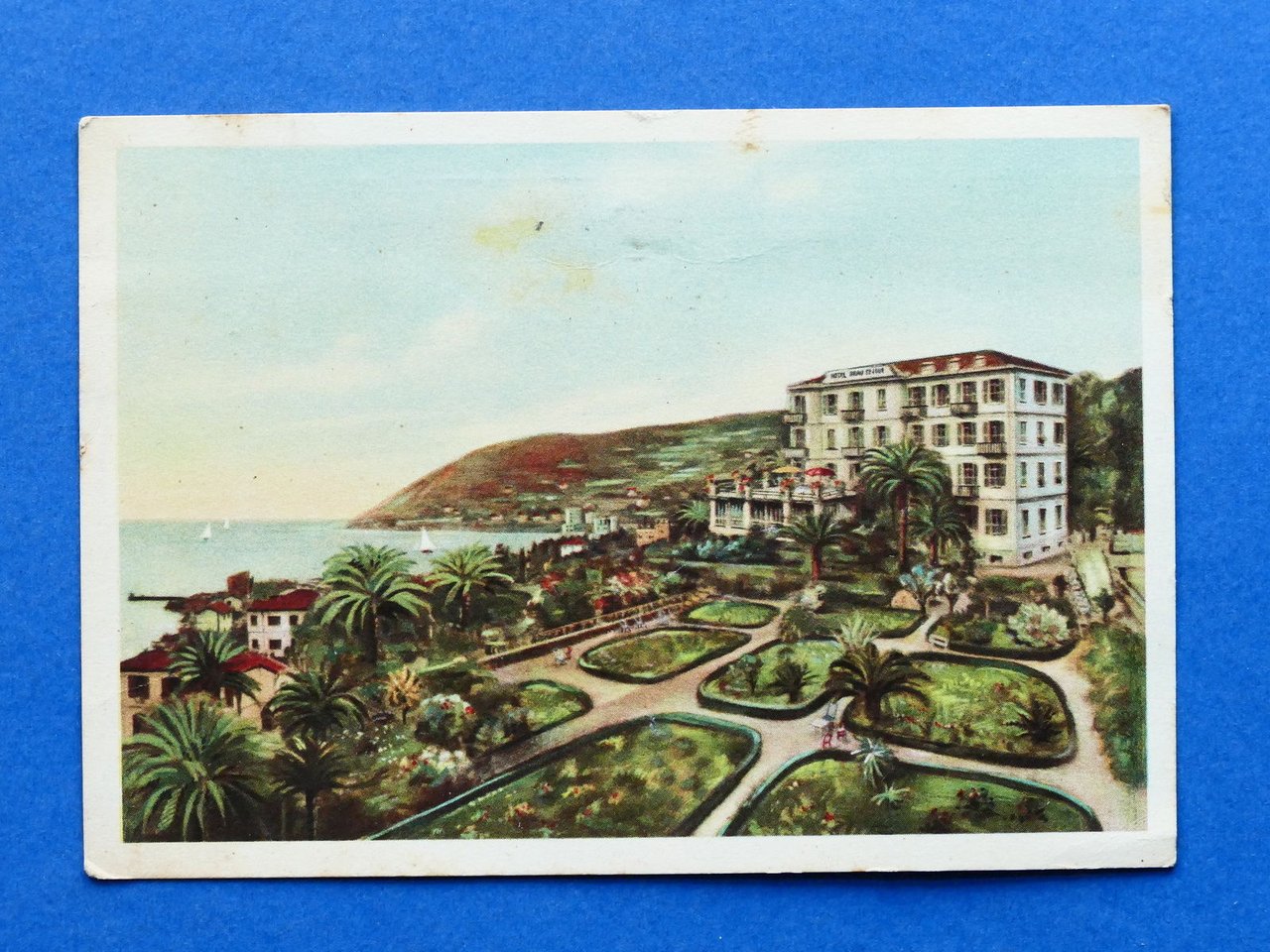 Cartolina Sanremo - Hotel Beau Sejour - Dettaglio del Giardino …