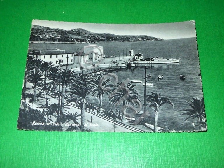 Cartolina Sanremo - Il Porto 1957