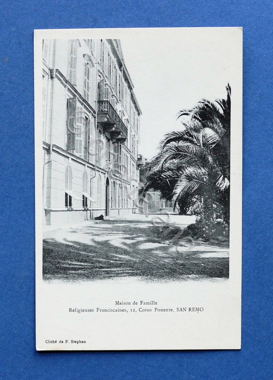 Cartolina Sanremo - Maison de Famille - 1915 ca..