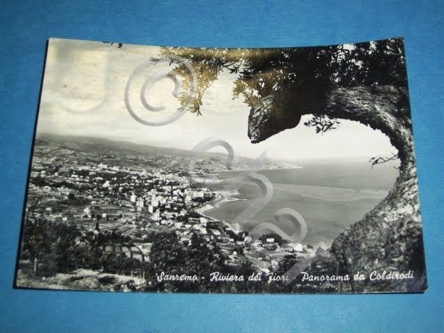 Cartolina Sanremo - Panorama da Coldirodi 1955