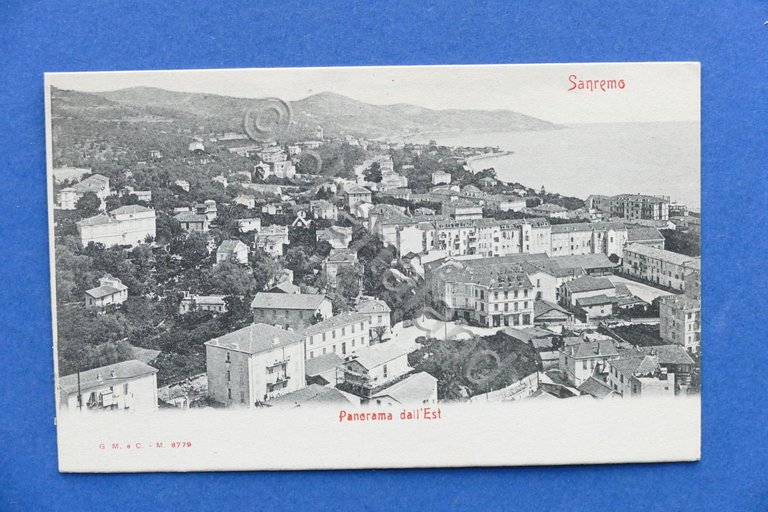 Cartolina Sanremo - Panorama dall'est - 1900 ca.