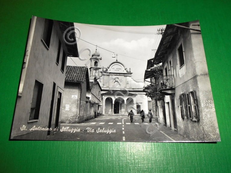 Cartolina Sant'Antonino di Saluggia ( VC ) - Via Saluggia …