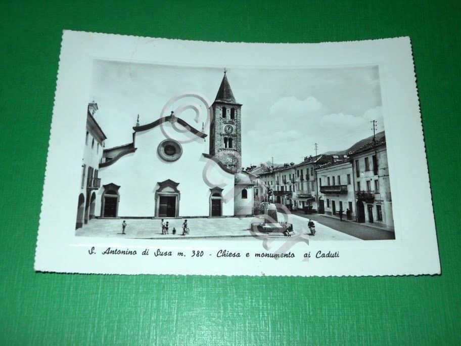 Cartolina Sant'Antonino di Susa - Chiesa e Monumento ai Caduti …
