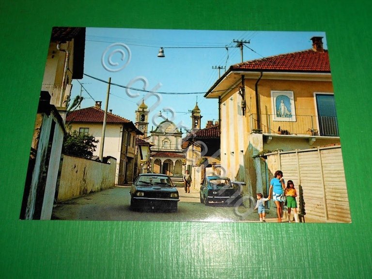 Cartolina Sant'Antonino ( Vercelli ) - Via Saluggia 1970 ca