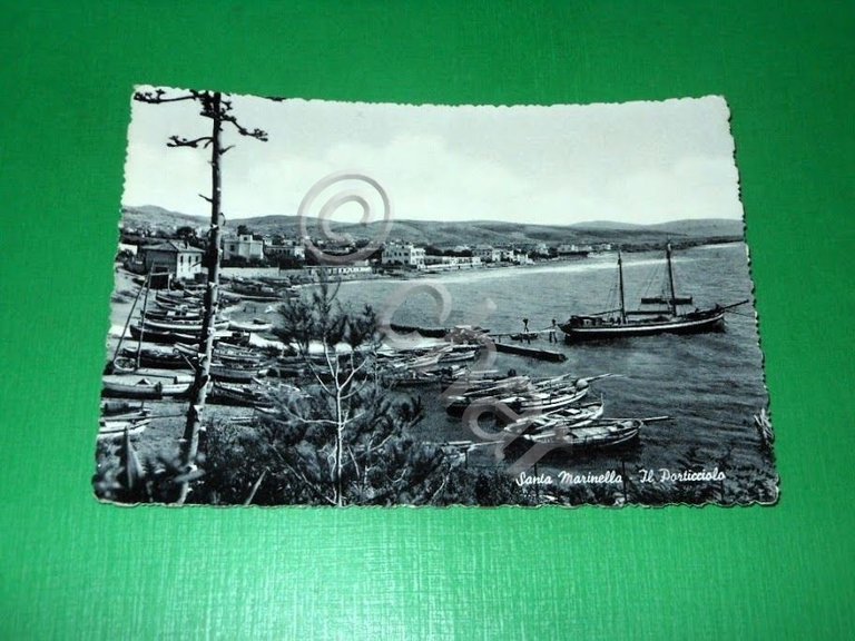 Cartolina Santa Marinella - Il porticciolo 1957