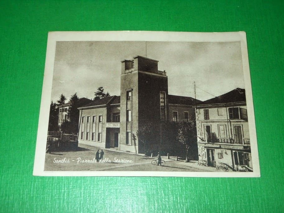 Cartolina Santhià - Piazzale della Stazione 1940 ca.