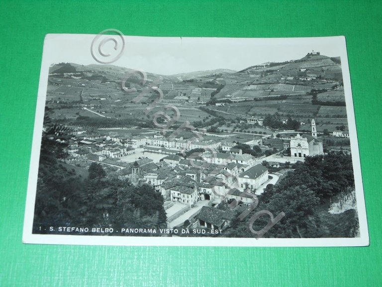 Cartolina Santo Stefano Belbo - Panorama visto da sud-est 1948