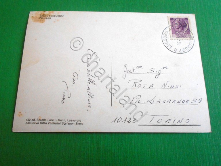 Cartolina Santu Lussurgiu - Panorama 1969.