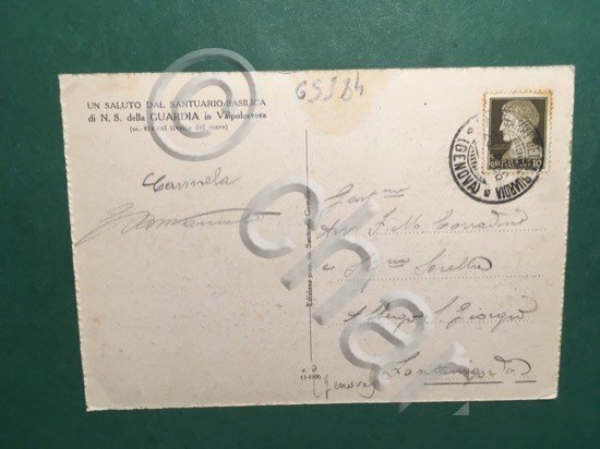 Cartolina Santuario - Basilica di N.S della Guardia sul Monte …