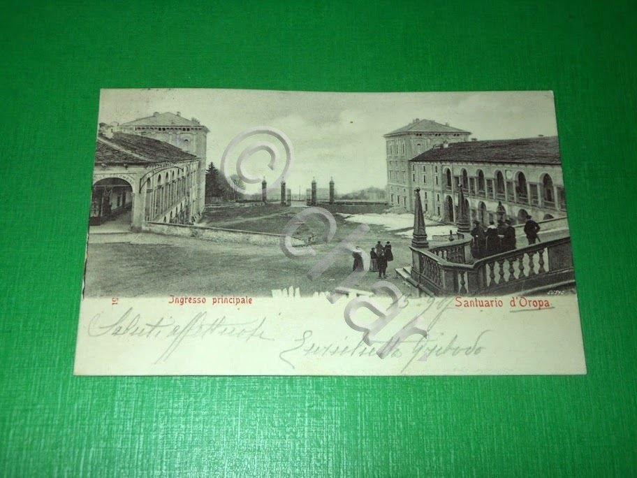Cartolina Santuario d'Oropa - Ingresso principale 1907 | Immagine principale