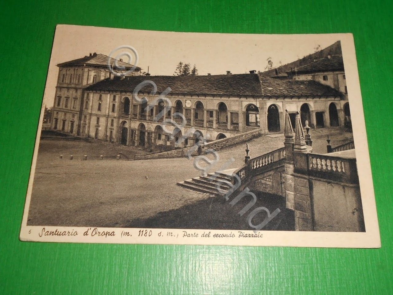 Cartolina Santuario d' Oropa - Parte del secondo Piazzale 1941.
