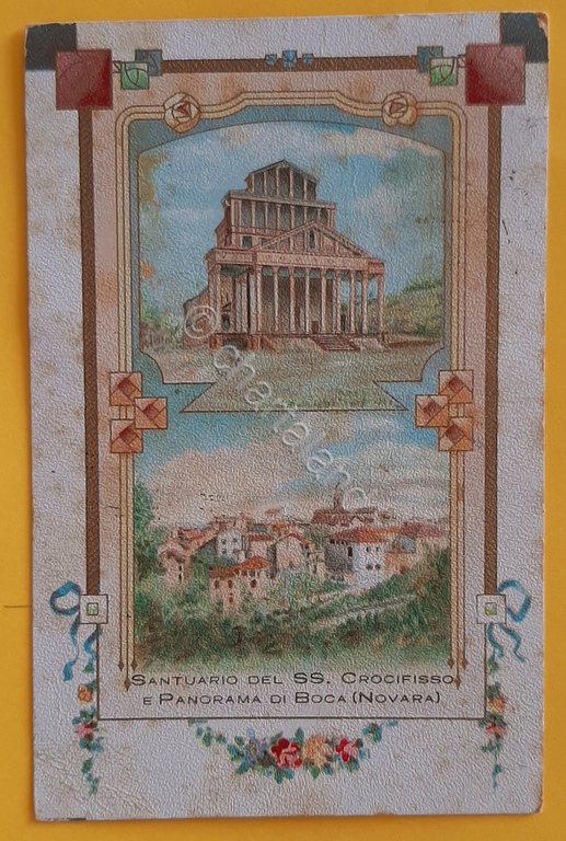 Cartolina Santuario del SS. Crocifisso e Panorama di Boca ( …