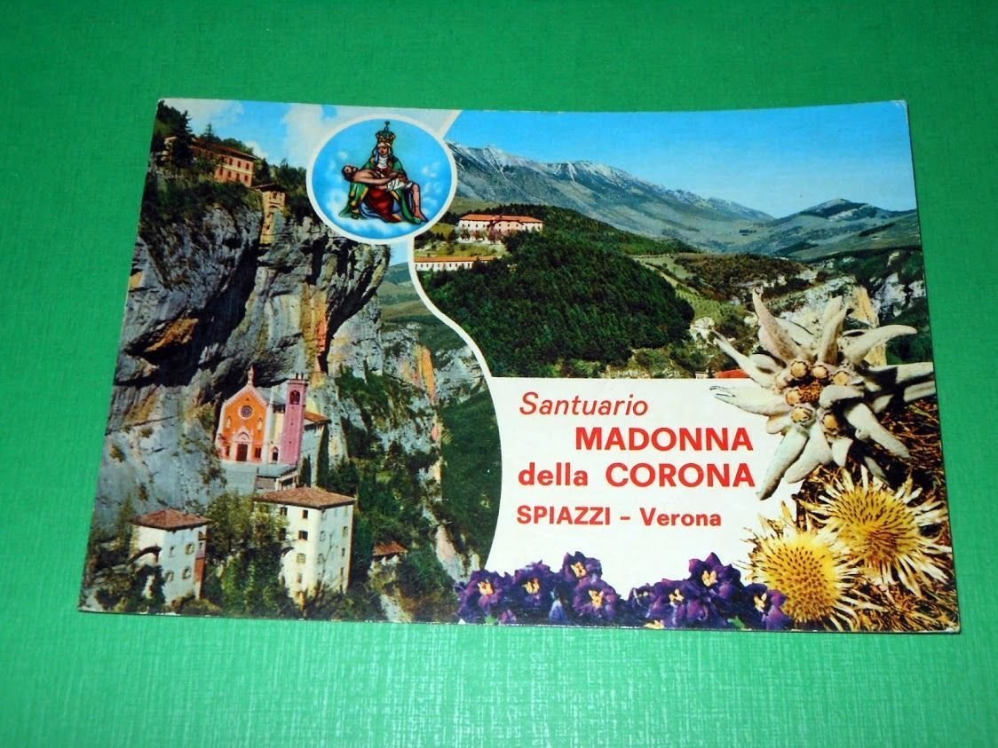 Cartolina Santuario Madonna della Corona - Spiazzi - Verona 1976.