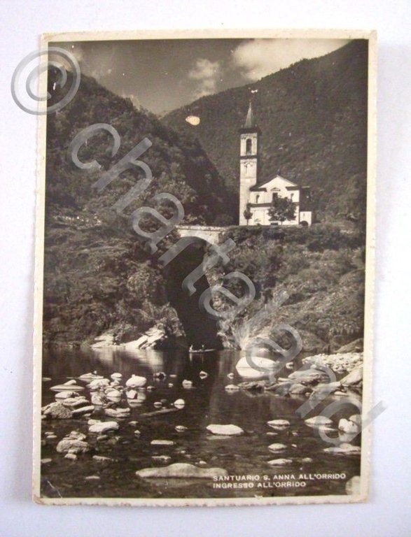Cartolina Santuario S. Anna all' Orrido - Veduta 1943