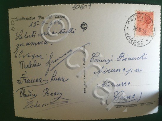 Cartolina Sarigo - Valtrovaglia - Lago Maggiore - Caratteristica Via …