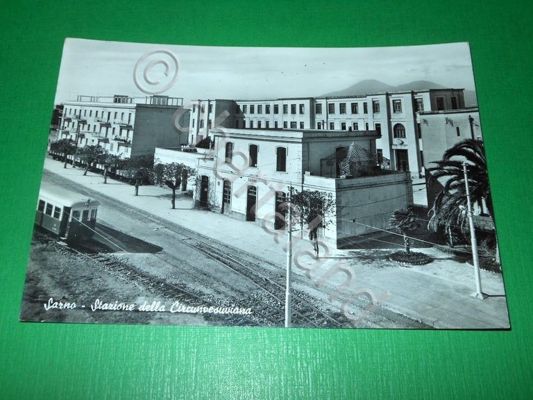 Cartolina Sarno - Stazione della Circumvesuviana 1959