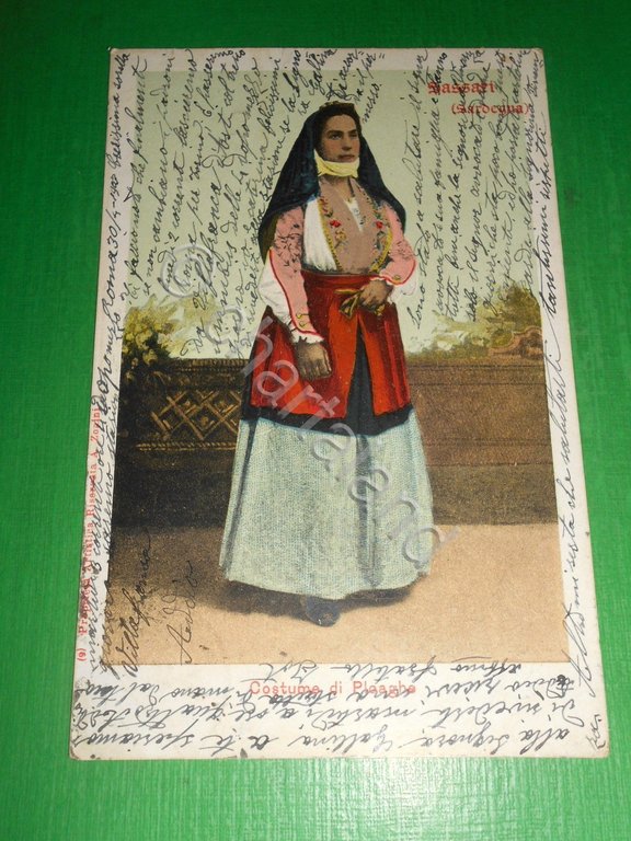 Cartolina Sassari - Costume di Ploaghe 1904.