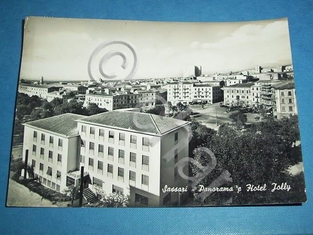 Cartolina Sassari - Panorama e Hotel Jolly 1957.