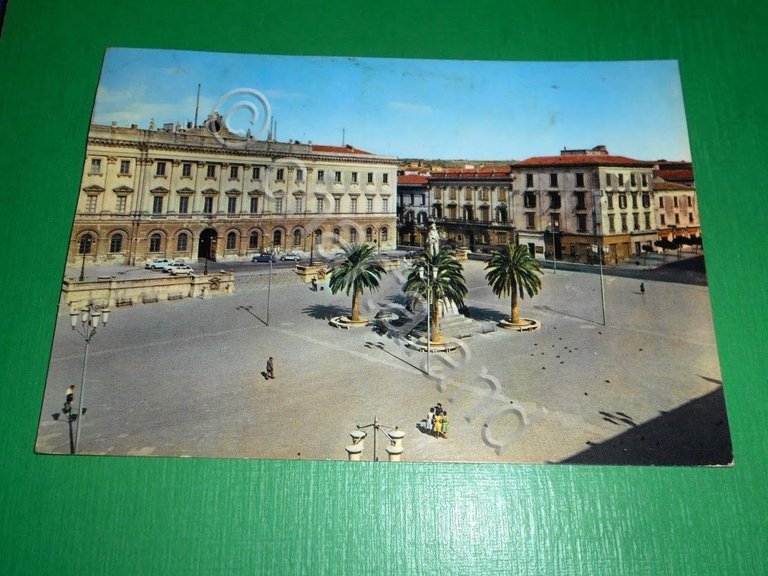 Cartolina Sassari - Piazza Italia 1967