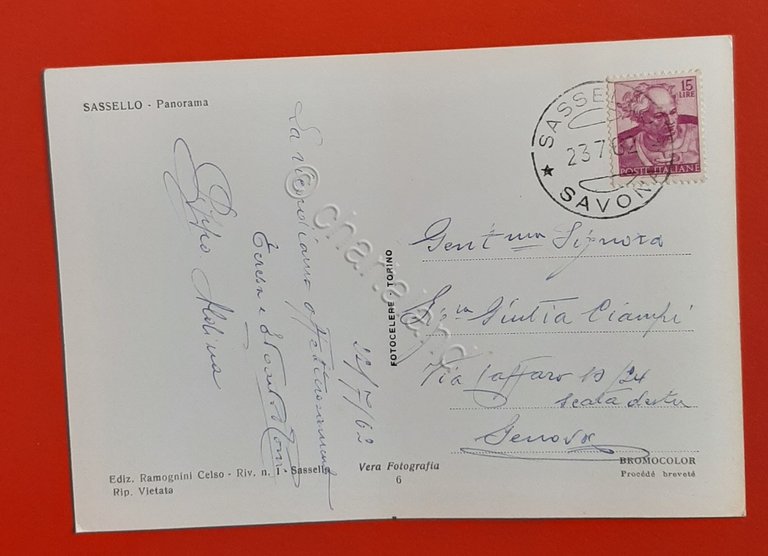 Cartolina Sassello - Panorama - 1962