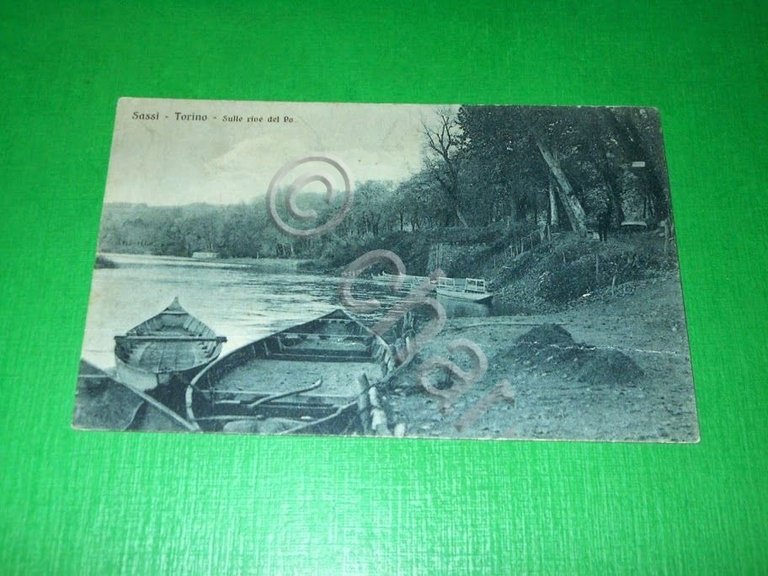 Cartolina Sassi - Torino - Sulle rive del Po 1920 …