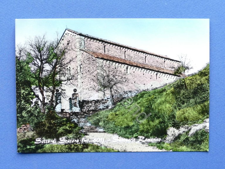 Cartolina Sasso di Scurano - Santuario Romanico - 1955 ca.
